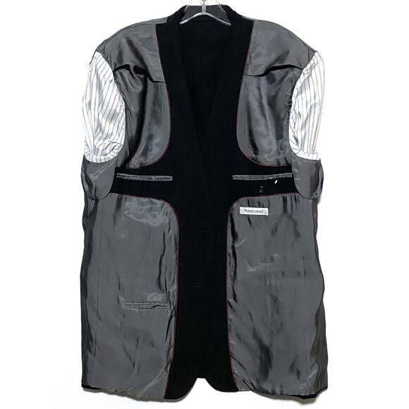 Pronto Uomo Black Blazer Two Button Sport Coat Jacket Mens 44L Wool Lined - Picture 5 of 10